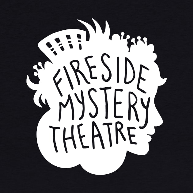 Large White FMT Logo by Fireside Mystery Theatre